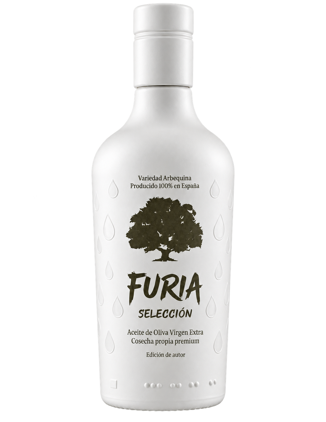 Botella blanca Furia Selección AOVE Arbequina